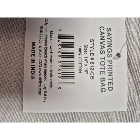 Inspirational Canvas Tote Bag With Quote "With God All Things Are Possible" 14"x - Picture 4 of 4